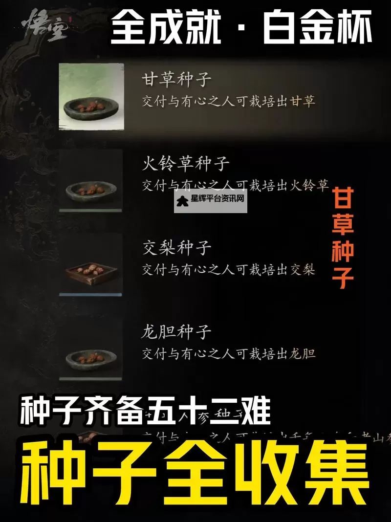 《黑神话悟空》全种子收集攻略 种子齐备五十二难解锁方法图1