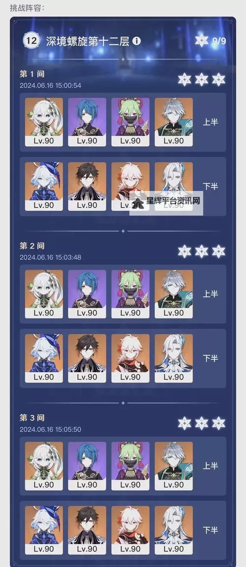 《原神》2.2版11月上半深渊12层阵容及打法图1
