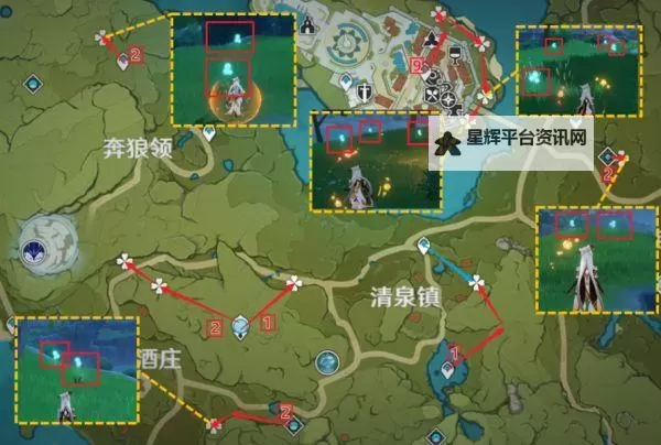 《原神》4.5蒲公英采集路线分享图1